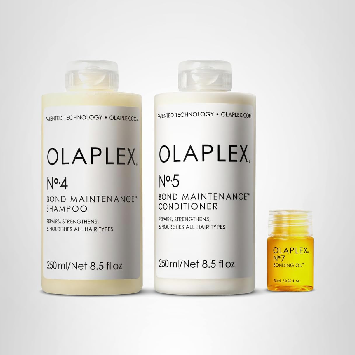 Olaplex Wash And Shine Hair Kit: No. 4, 5, 7, Shampoo & Conditioner Set | Cleanse, Hydrate, & Control Frizz Up To 72 Hours | Bonding Oil For Shine & Protect | For Coily, Curly, Straight, And Wavy