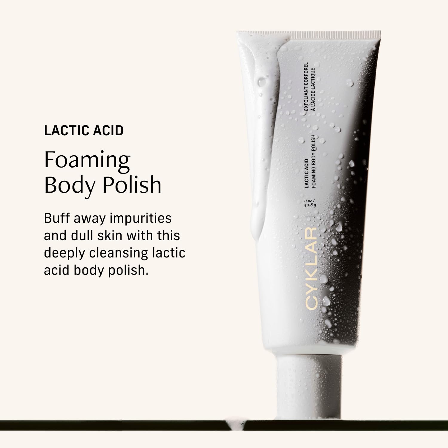 Lactic Acid Body Polish – Chemical Exfoliator With Ahas & Volcanic Pumice – Added Glycerin For Skin Hydration – Fragrance-Free, 11 Fl Oz