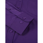 Men'S Dress Shirts Long Sleeve Button Down Shirt Business Formal Stretch Shirt Regular Fit With Pockets