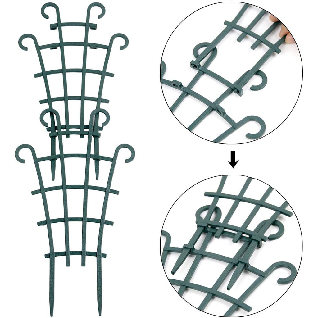 Uwioff Trellis For Potted Plants, Stackable Small Indoor Plant Trellis For Climbing Plants Outdoor For Vine Ivy Hoya Houseplants Flower Plant Support, 4 Pack