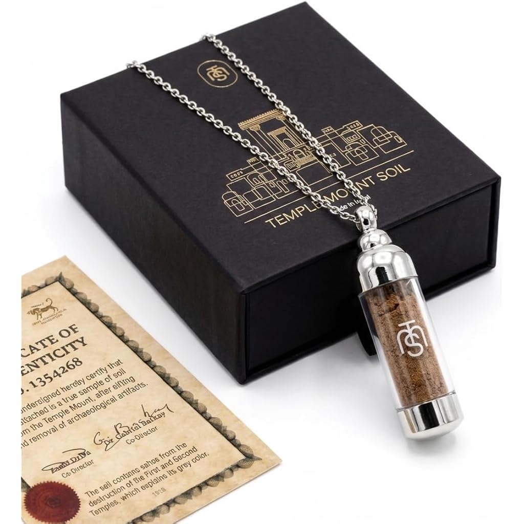 Authentic Temple Mount Christian Necklace for Women & Men – Expert-Certified Sacred Soil Jewelry, Rare Faith-Based Holy Land Soil Pendant from Jerusalem, Spiritual Religious Keepsake