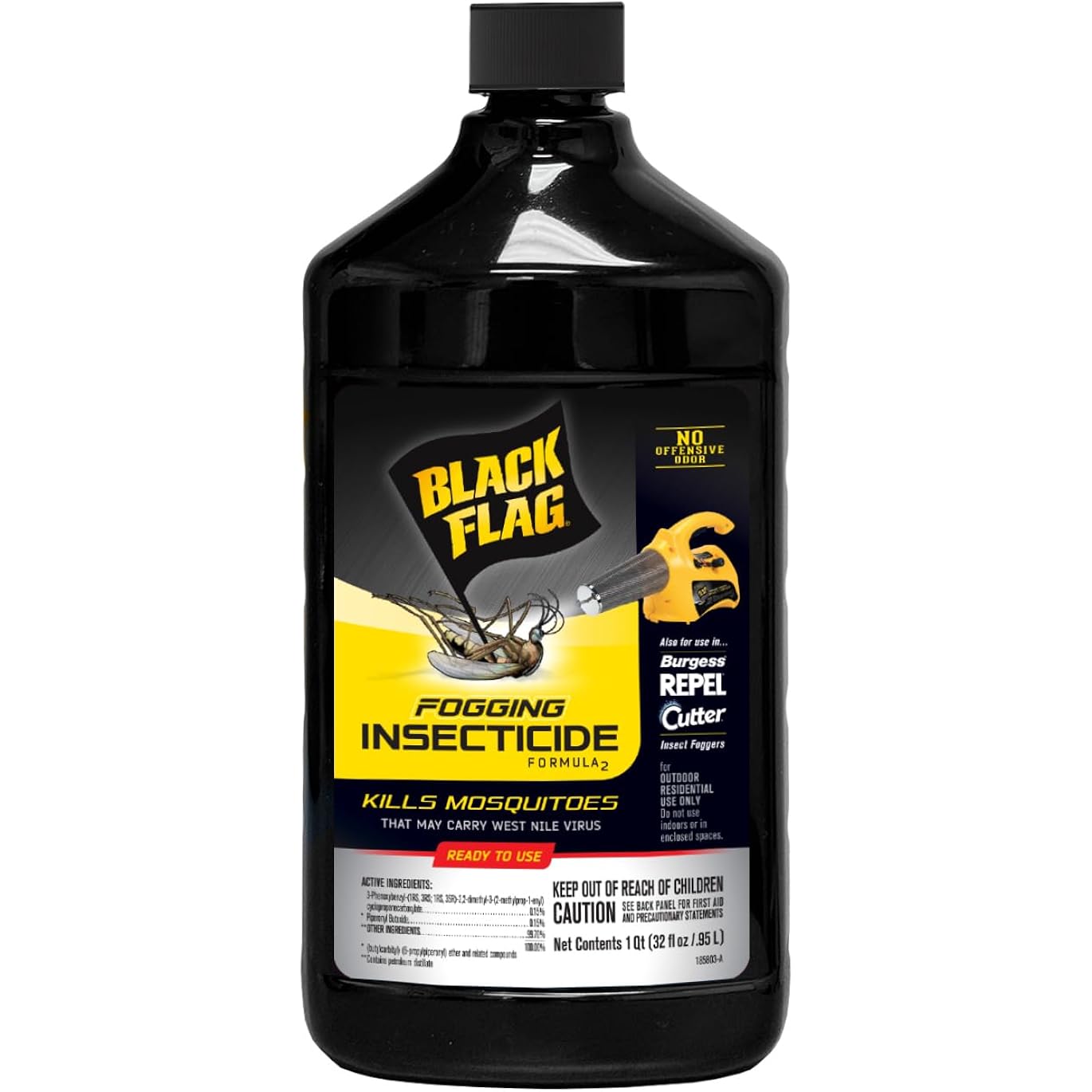 Black Flag 32 Oz. Fogging Insecticide Ready-To-Use Controls Mosquitoes, Biting Flies And Flying Insects In Lawns, Patios And Gardens, 190255, 32 Ounce