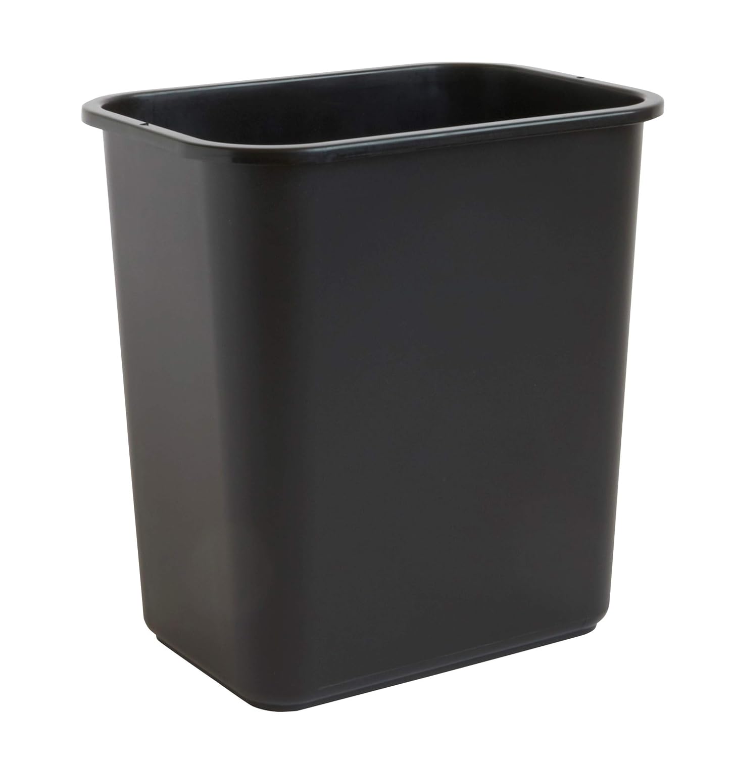 United Solutions 7 Gallon / 28 Quart Efficient Trash Wastebasket, Fits Under Desk, Small, Narrow Spaces In Commercial, Kitchen, Home Office, Dorm, Easy To Clean, Black (Pack Of 1)