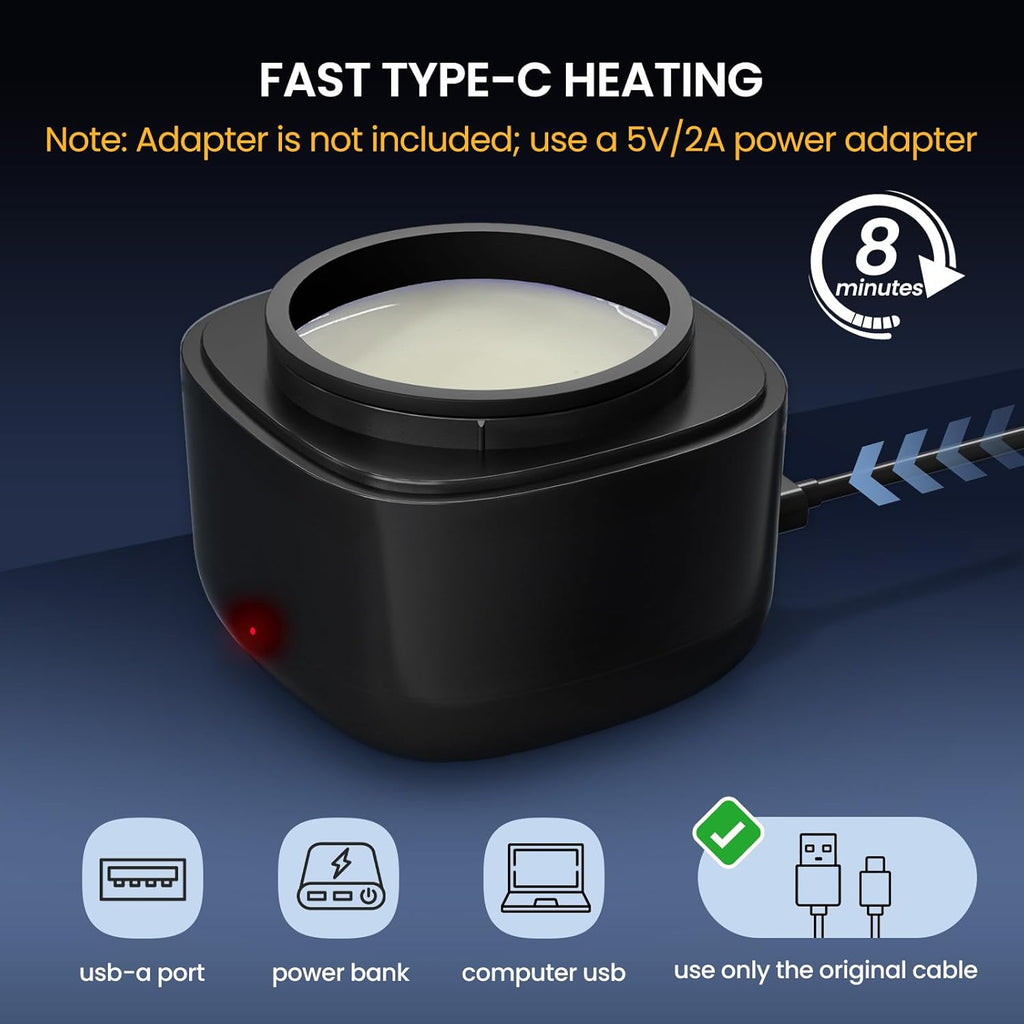 Nose Wax Kit Men, Nose Ear Hair Waxing Kit with 100g Wax, 40 Sticks, Nose Ear Hair Removal Kit, USB Fast Heat, Smart Constant Temp, Upgraded Size, Multi-Accessories, Black