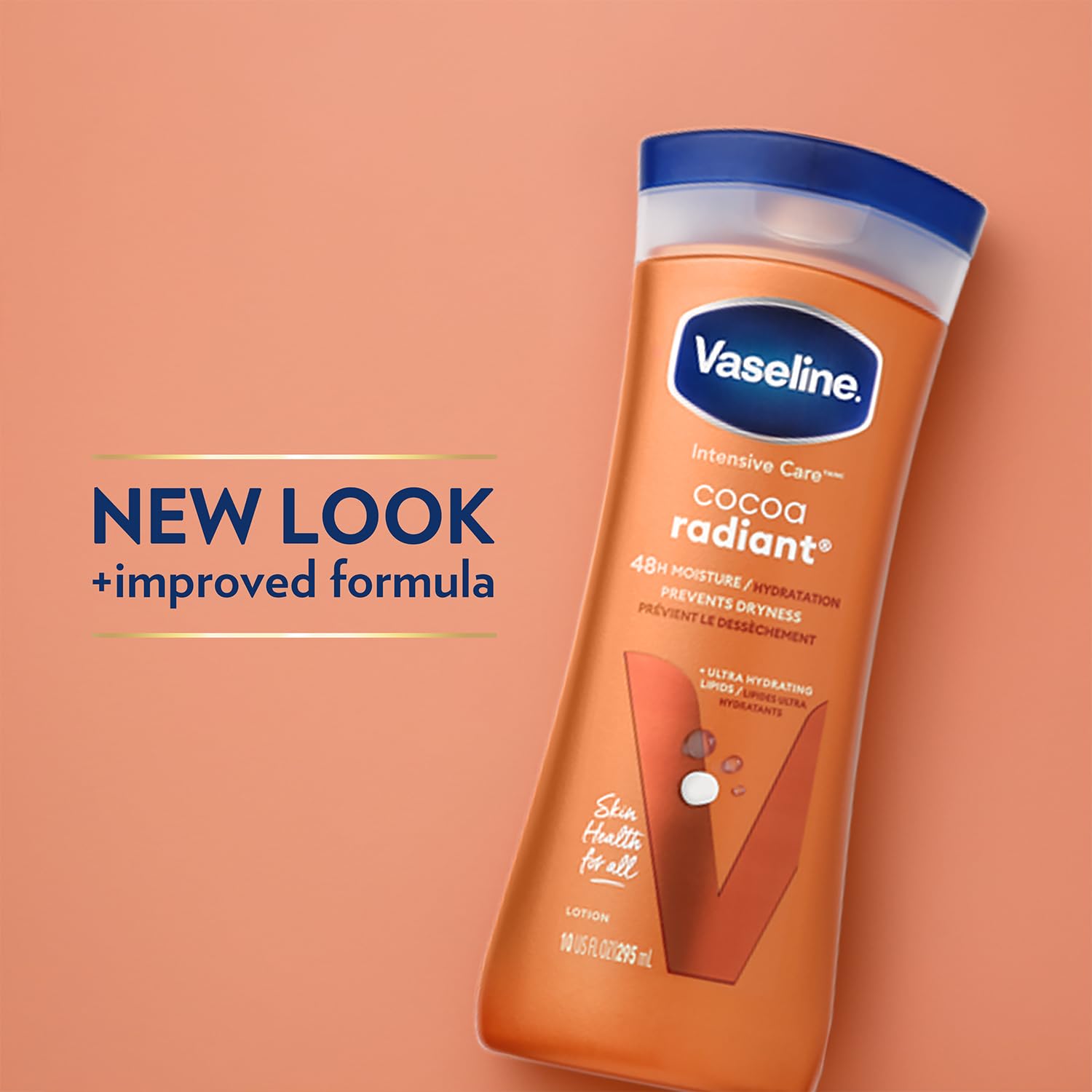 Vaseline Intensive Care Cocoa Radiant Hand & Body Moisturizer + Lip Therapy With Cocoa Butter For Healing Dry Skin & Lips