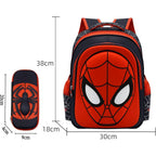 Cartoon Spider Schoolbag With Pencil Case - 3D, Waterproof, Large-Capacity For Primary School Boys (15In)