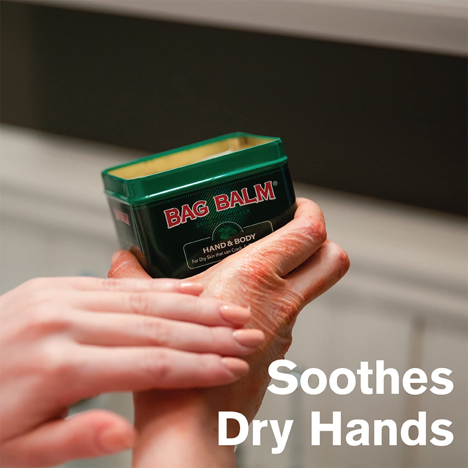 Bag Balm Vermont's Original Hand Moisturizer, Hand Balm for Dry Skin, Cracked Hands, Heels & Dry Hands Treatment, For Dogs and More Ointment, Lotion - 8oz Tin, 3 Pack