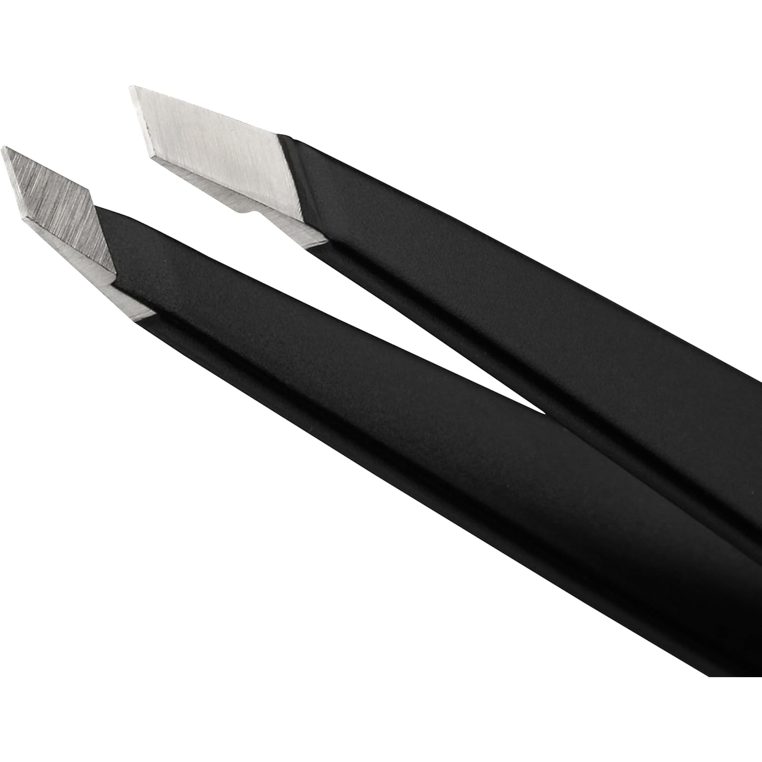 Tweezerman Black Stainless Steel Slant Tweezer - Eyebrow Tweezers for Women and Men