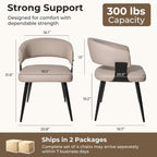 Dining Chairs Set Of 4, Modern Upholstered Faux Leather Kitchen Chairs With Curved Back, Easy To Assemble & Clean For Dining Room, Restaurant, Cafe, Warm Gray