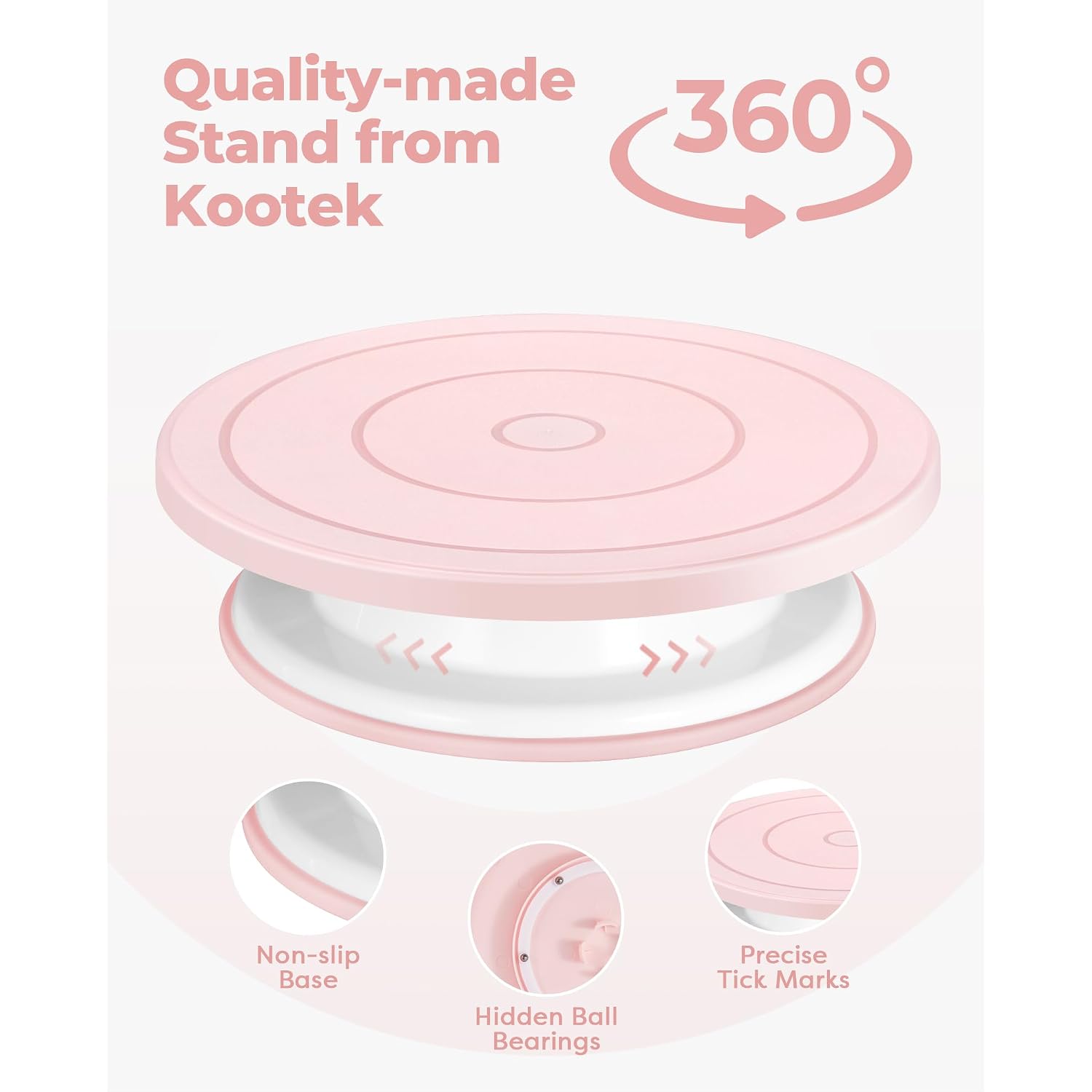 Kootek 158Pcs Cake Decorating Kit, Baking Supplies Tools - Includes Cake Stand Turntable, 64 Icing Piping Tips Set, 2 Frosting Spatulas, 3 Scrapers, 50+2 Pastry Bags, Coupler, Video Tutorial, Booklet