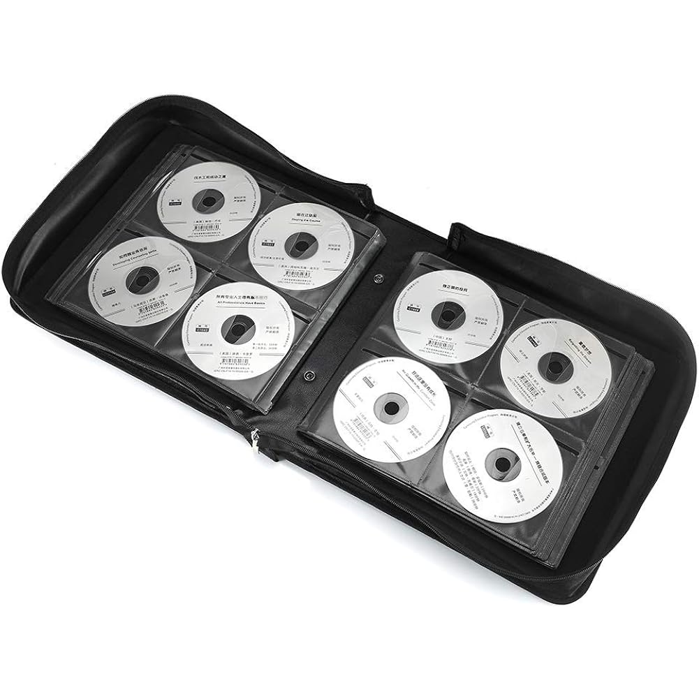 Ccidea Cd Case Dvd Case Storage Holder-264 Capacity,Media Binder, Cd Wallet, Disc Booklet, L11.4 X W 6.4 X H3.5 Inch (Black)
