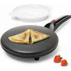 Moss & Stone Black Electric Crepe Maker, 8" Portable Nonstick Crepe Pan | Nonstick Dipping Plate, Auto Shut-Off, On/Off Switch, Even Heating, Automatic Temperature Control, Compact Design