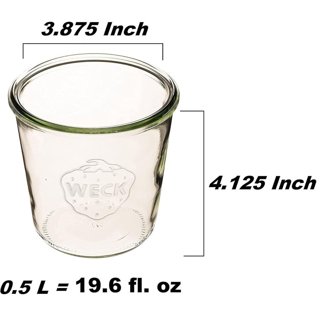 WECK Canning Jars 742 Mold Jars made of Transparent Glass - Eco-Friendly Canning Jar - Storage for Food, Yogurt with Air Tight Seal and Lid - 1/2 Liter Tall Jar Set - (2 Jars)