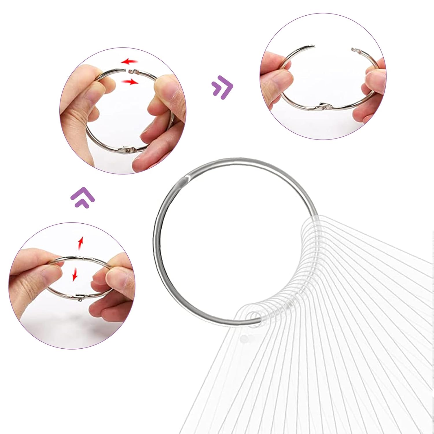 BQAN 200 Pcs Nail Swatch Sticks with Ring – Nail Supplies, Stuff, Tools & Accessories for Color Display and Practice, Includes 4 Pack Number Stickers, Nails Thing for Home & Salon Manicure