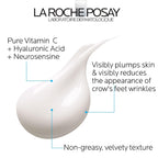 La Roche-Posay Redermic C Pure Vitamin C Eye Cream With Hyaluronic Acid To Reduce Wrinkles For Anti-Aging Effect, 0.5 Fl Oz (Pack Of 1)
