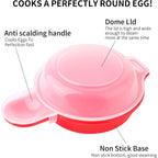 2 Sets Microwave Egg Cooker,1 Minute Fast Egg Hamburg Omelet Maker Kitchen Cooking Tool(Red And Clear)