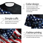 Eciodci Men'S American Usa Flag Patriotic T-Shirts 4Th Of July Shirts Us Eagle Flag Soft Summer Short Sleeve Shirt For Men