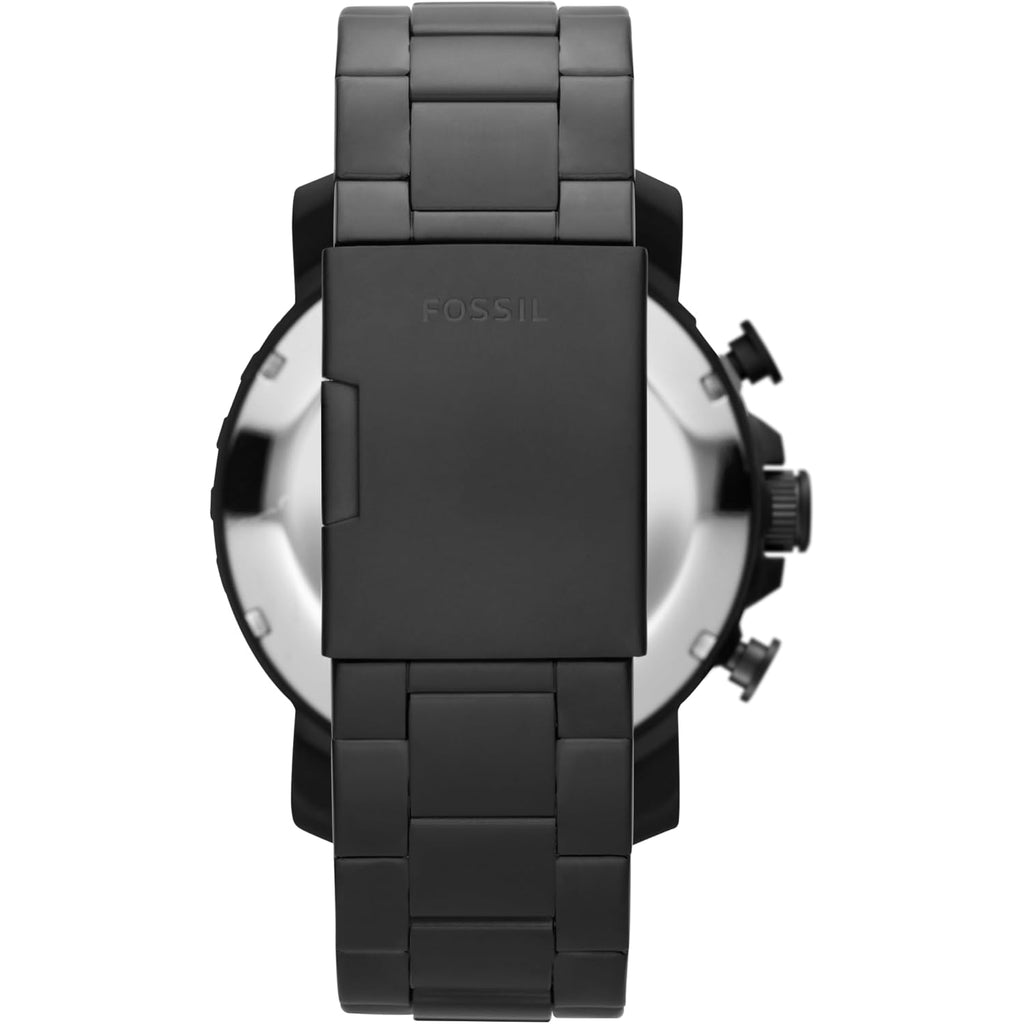 Fossil Men'S Nate Quartz Watch, Oversized Stainless Steel Chronograph Watch For Men