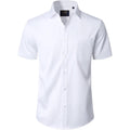 J.Ver Mens Short Sleeve Dress Shirts Solid Wrinkle Free Casual Button Down Shirt With Pocket