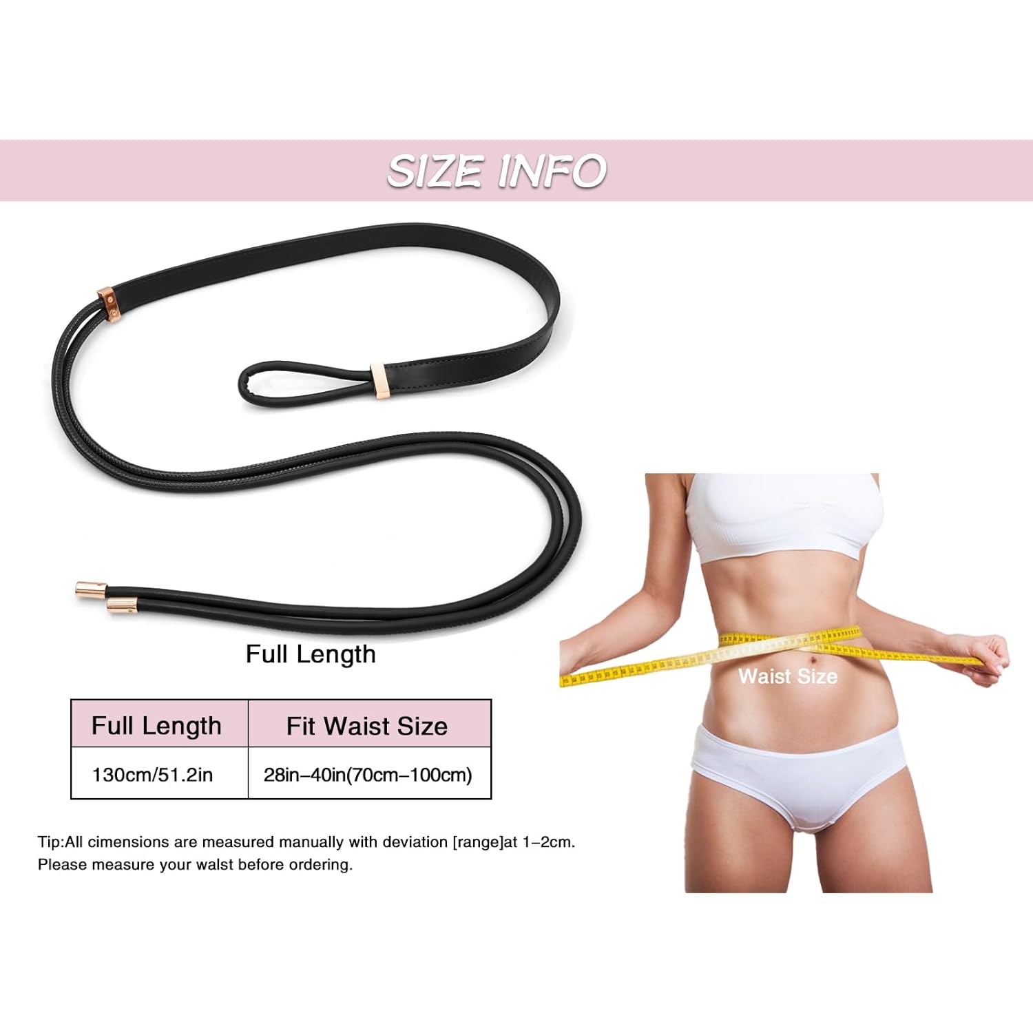 PU Leather Skinny Belts for Women Knotted Thin Waist Belt for Dresses
