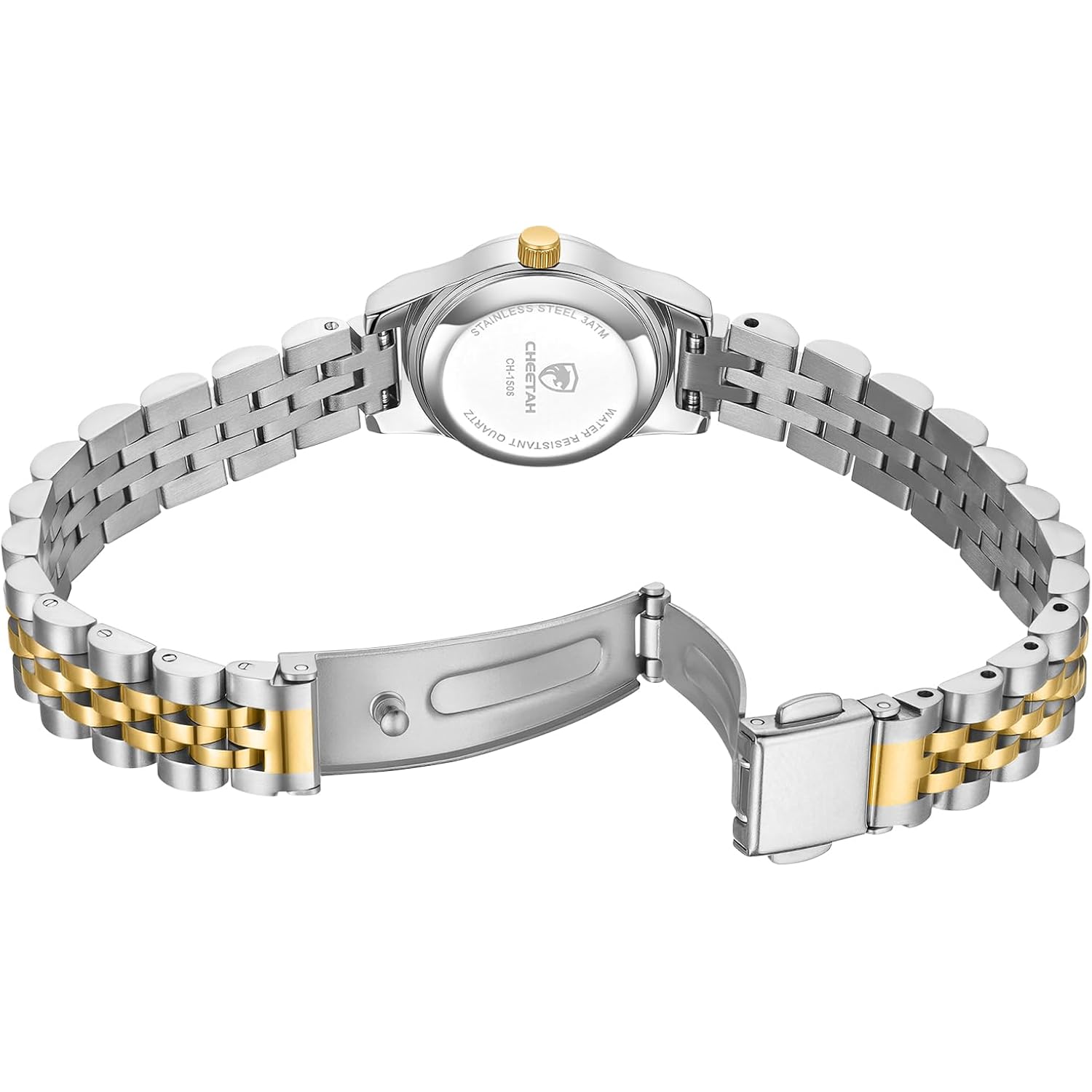 CHEETAH Gold Watches for Women, Dainty Small Round Dial, with Stainless Steel Bracelet Watchband, Waterproof