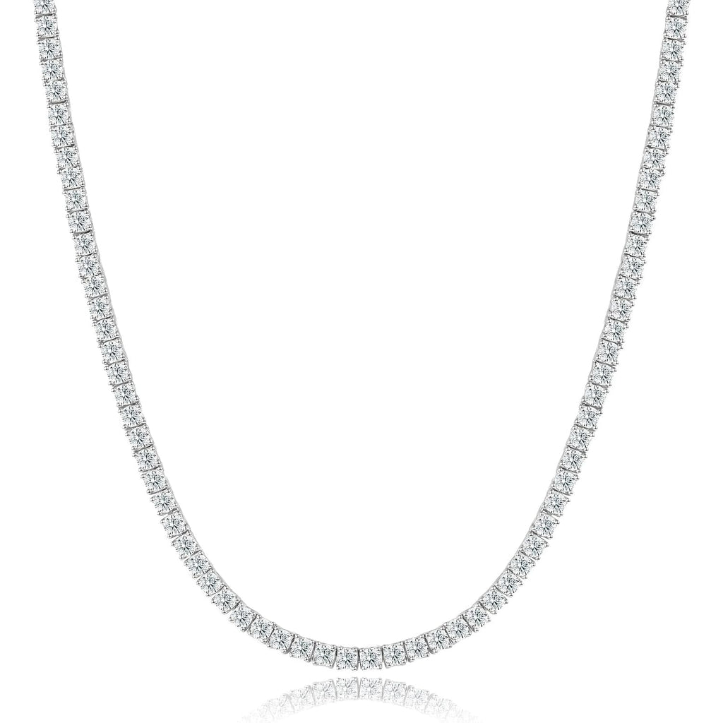 Gemsme 18K White/Yellow Gold Plated 2.0mm Round Cubic Zirconia Classic Tennis Necklace For Women (16-22 Inch)