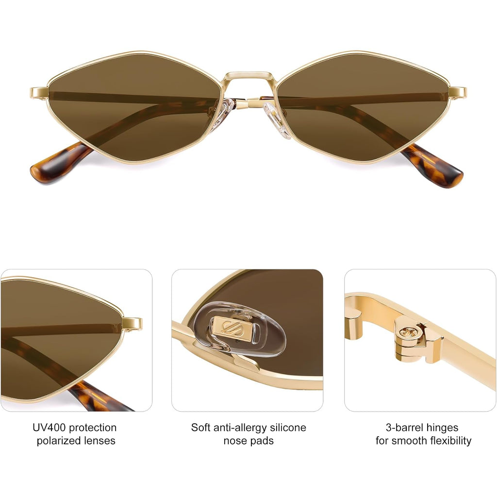 Sojos Retro Polarized Sunglasses Womens Mens Vintage Narrow Irregular Shades Uv400 Sj1233
