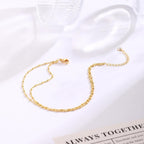 MIDEEO Gold/Silver Ankle Bracelets for Women,14K Gold Anklets for Women Waterproof Cuban Link Heart Beads Herringbone Rhinestone Anklets Set Layered Anklet Bracelets for Women Gold Jewelry Gift