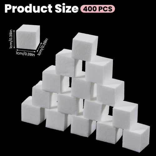 400 PCS Mini Nail Sponges Nail Art Sponge for Gradient Nails Design Square Nails Sponge Applicators for Professional Salon and Home Use