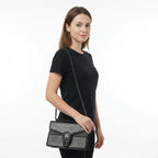 Leather Crossbody And Satchel Purse For Women - Classic Snake Print Chain Purse Luxury Pu Leather Bag