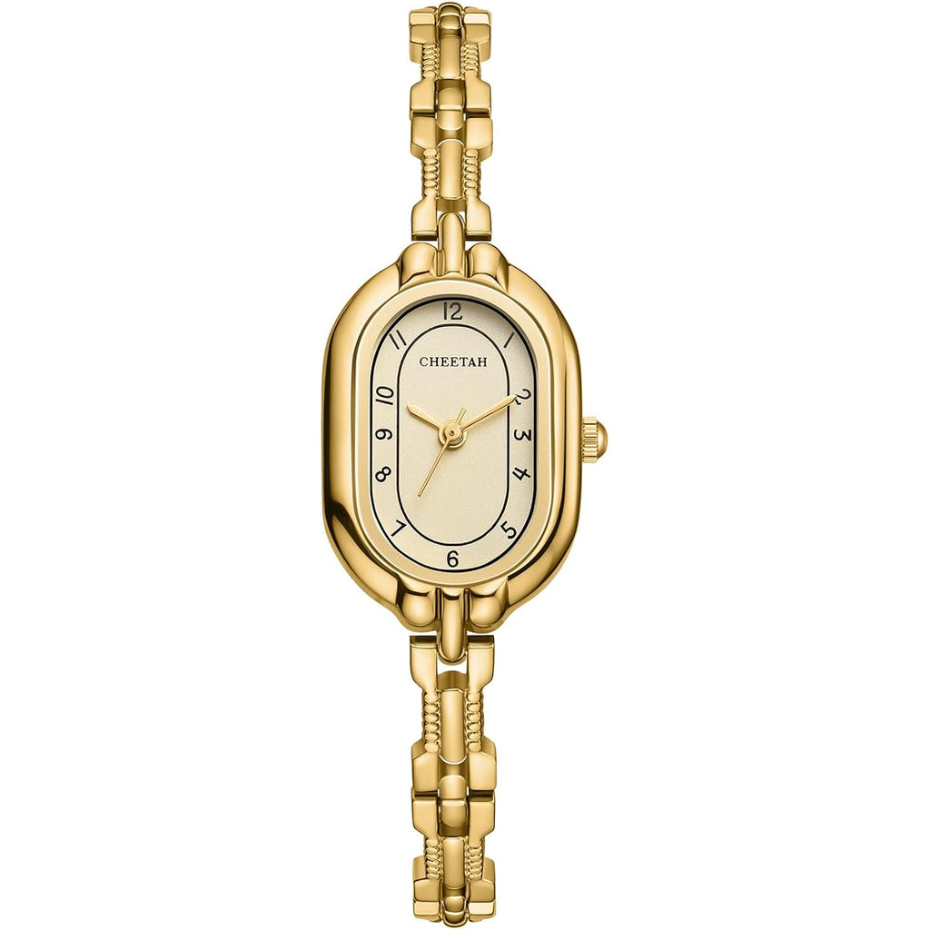 CHEETAH Women's Gold Dainty Bangle Watch Small Vintage Bracelet, Easy Read Numeral Dial Waterproof