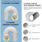 Portable Ac Window Vent Kit 5.9" Air Conditioner Window Seal Panel Hose Kit | No Coupler, For Vertical&Horizontal Sliding Window, Panel Adjustable Length: 16.9"-62.1", Strengthern Sealing, Keep Cool