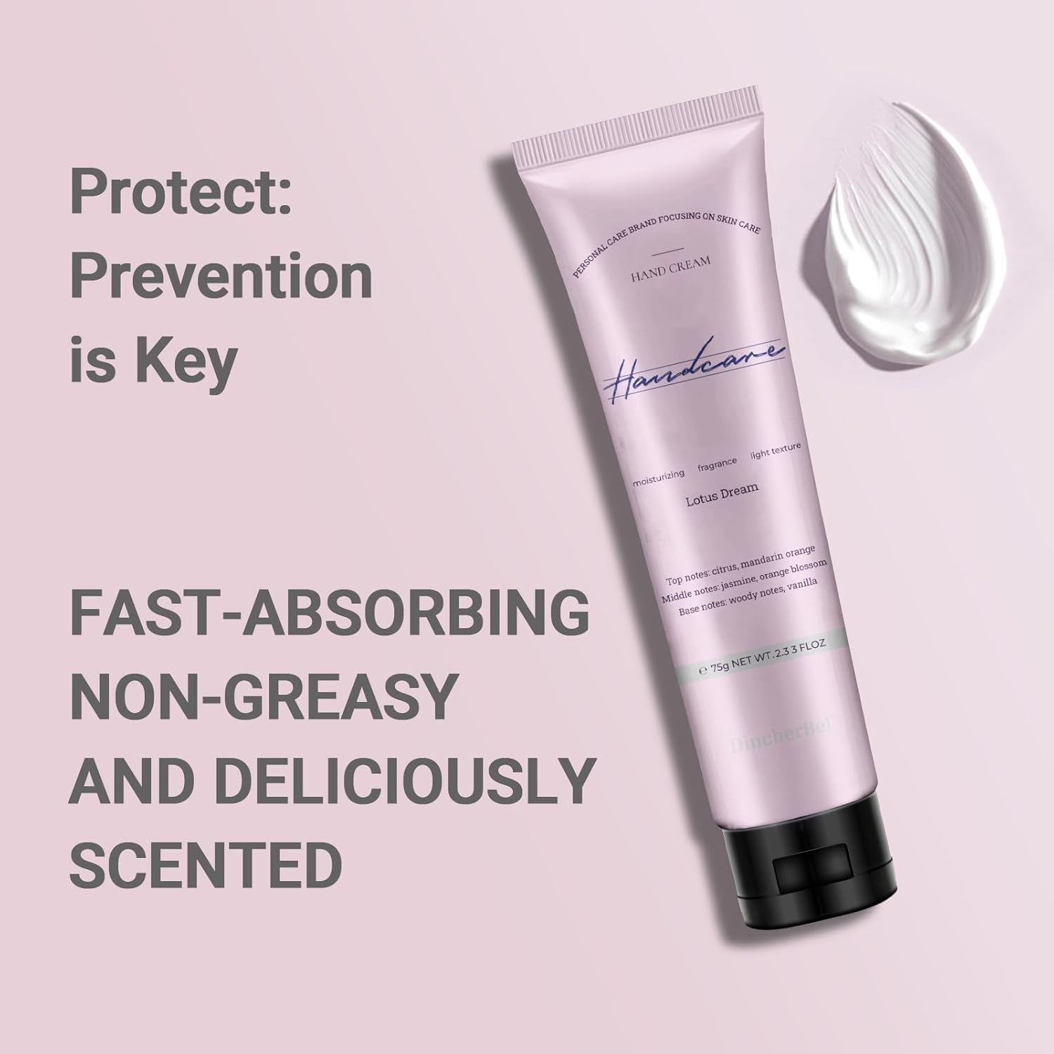 DincherBel Lotus Dream Hand Cream for Dry Cracked Hands, Birthday Gifts for Women, Bridesmaid Gifts, Nurse Gifts, Party Favors, Hand Cream Gifts Set for Women, Travel Size 2.33fl.oz x 3