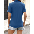 Ticticmiss Womens Short Sleeve Button Down Shirts Dressy Casual Summer Tops Trendy Business Polo Shirts