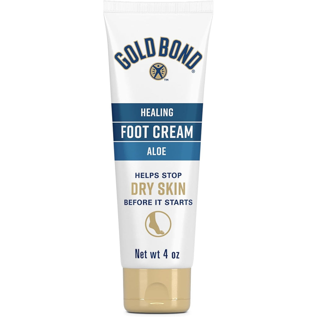 Gold Bond Healing Foot Cream for Dry Feet, 4 oz, With Aloe, Nourishes & Softens for Healthier Looking Feet