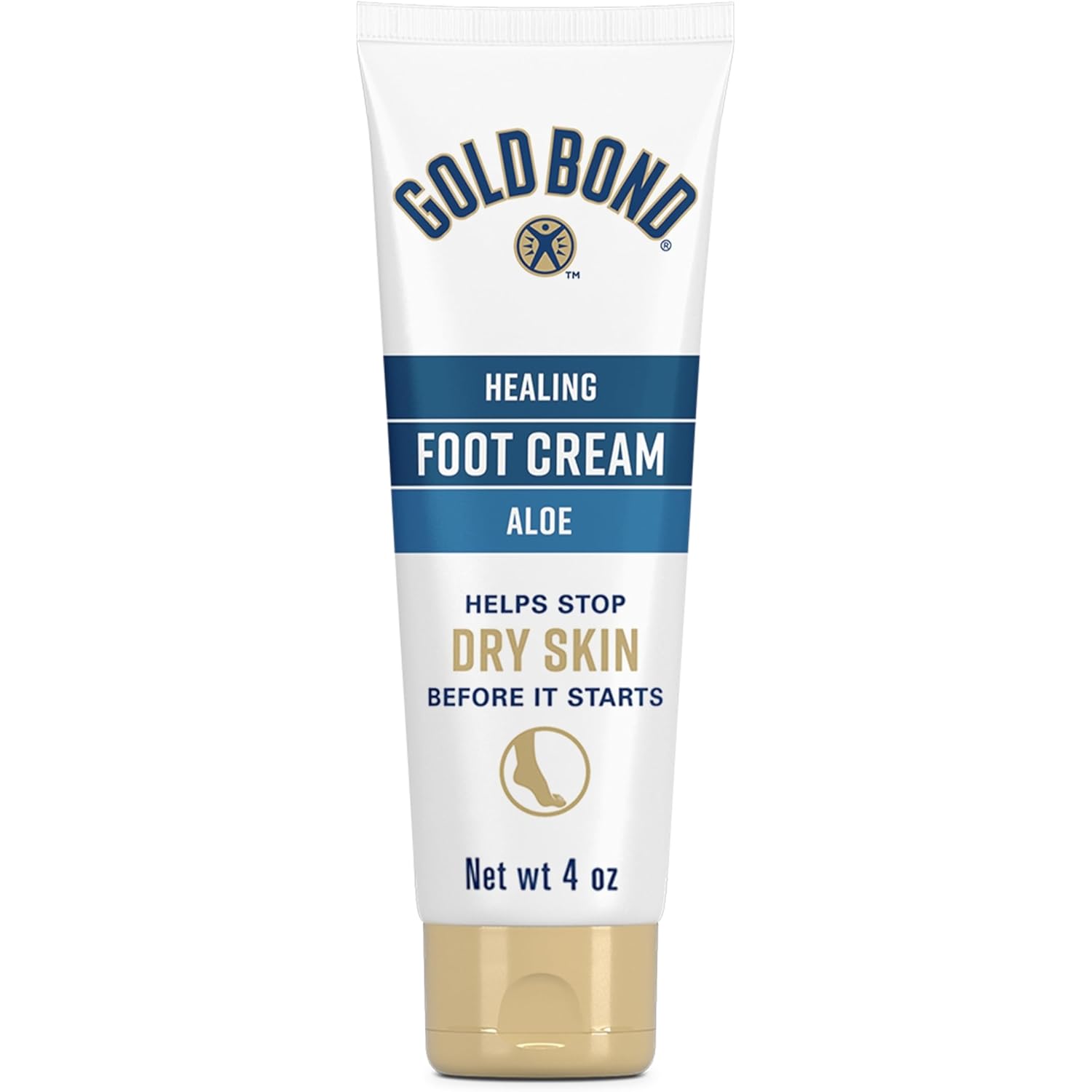 Gold Bond Healing Foot Cream for Dry Feet, 4 oz, With Aloe, Nourishes & Softens for Healthier Looking Feet