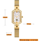 Golden Maple Watches For Women, Small Oval Stainless Steel Case, Mother Fo Pearl Dial, Dainty Ladies Watches, Luxury Gifts For Her
