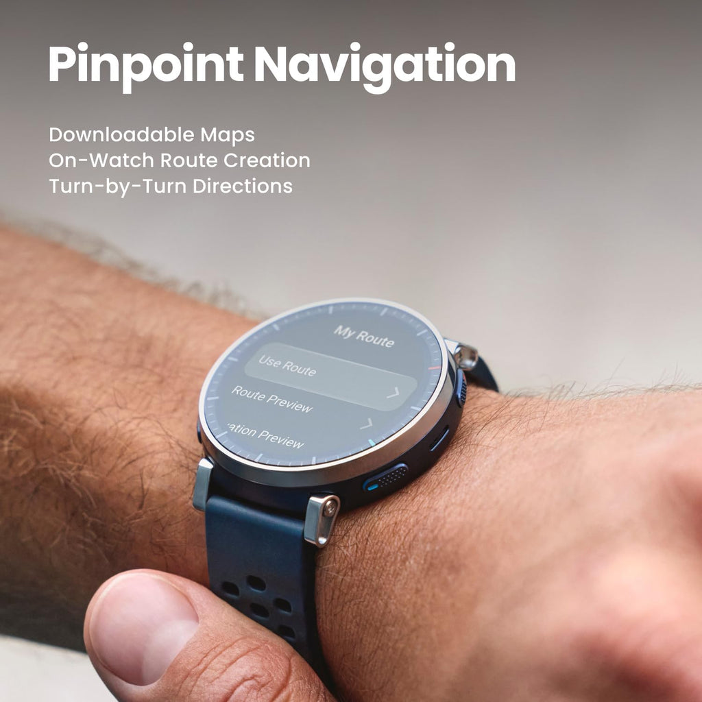 Amazfit Active 3 Premium Gps Running Smart Watch, 1.32" Amoled Sapphire Display, 12-Day Battery, 4Gb Storage, Offline Maps, 170+ Workout Modes, 5 Atm, Heart Rate & Fitness Tracker For Android & Iphone
