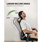 Marsail Ergonomic Office Chair Ergonomic Gaming Chair With Lumbar Support, 2D Headrest, Adjustable Armrests, Contoured Seat Cushion, Computer Desk Chair With Wheels For Home And Office