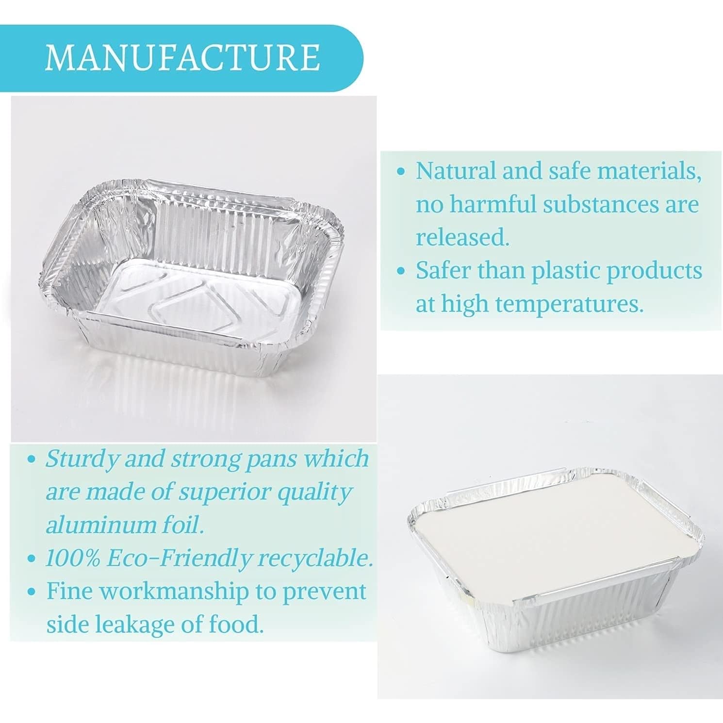 1 Lb Small Aluminum Pans with Lids(40 Pack - 5"×4") Tin Foil Pans Disposable Cookware- Cardboard Lids, for Cooking Baking Party Meal,Takeout Trays - To Go Disposable Food Container