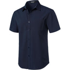 Jemitop Men'S Stretch Wrinkle Free Short Sleeve Texture Shirt Lightweight Summer Button Down Shirts For Beach Vacation