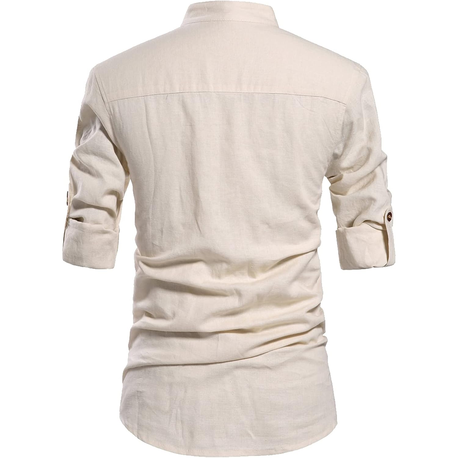 Nitagut Men Henley Neck Long Sleeve Daily Look Linen Shirts