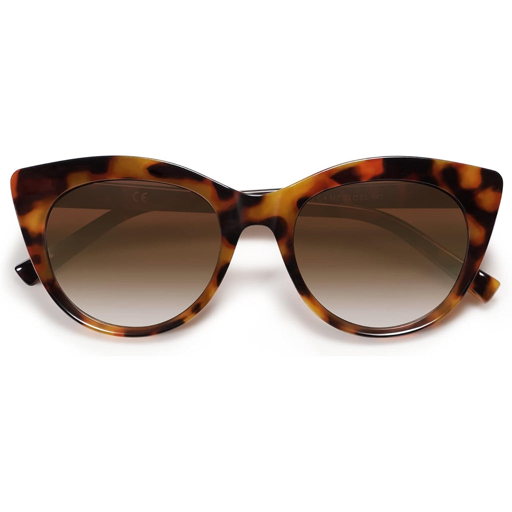 SOJOS Trendy Polarized Sunglasses for Women,Retro Cat Eye Womens Sun Glasses SJ2221 Tortoise/Brown
