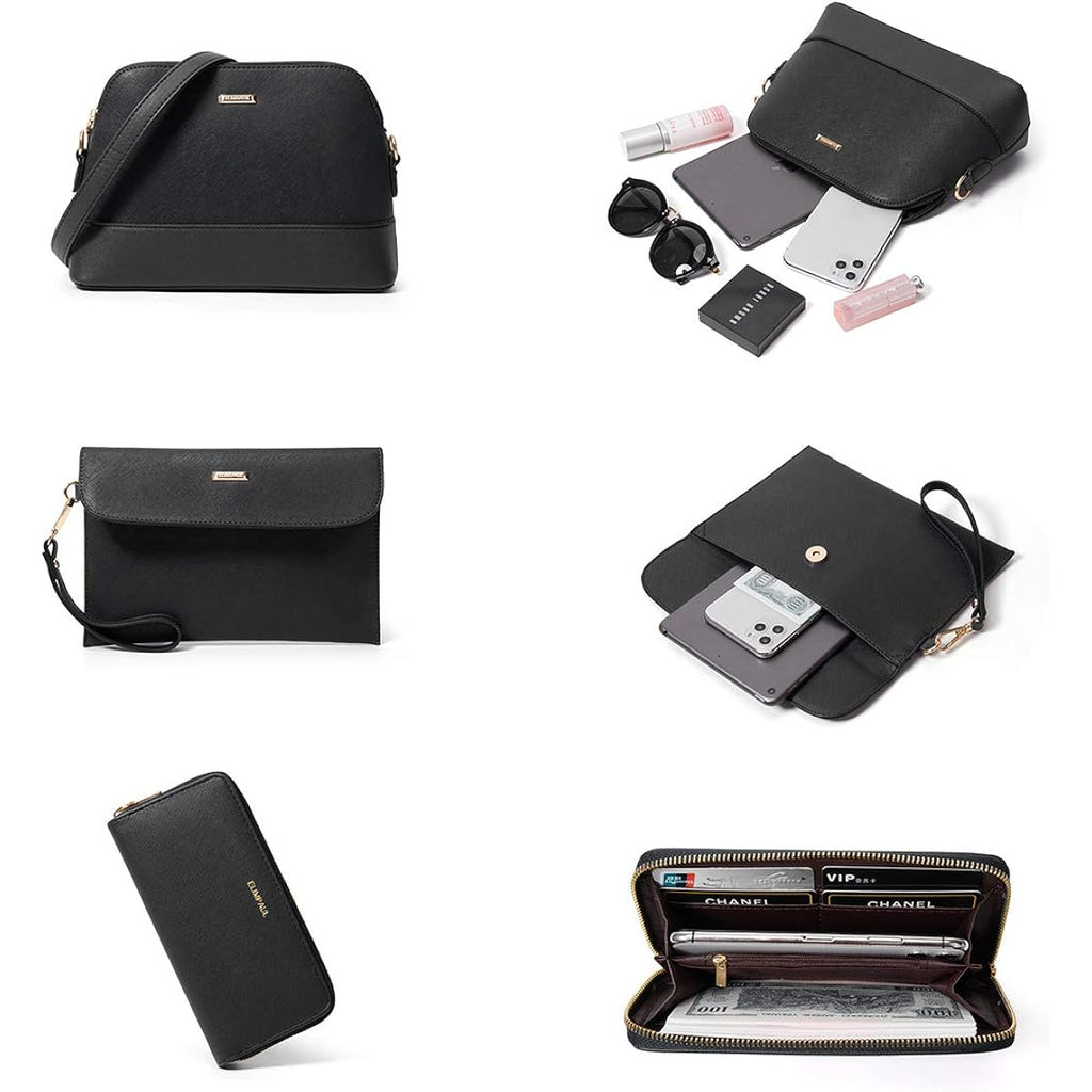 Women Fashion Handbags Wallet Tote Bag Shoulder Bag Top Handle Satchel Purse Set 4Pcs
