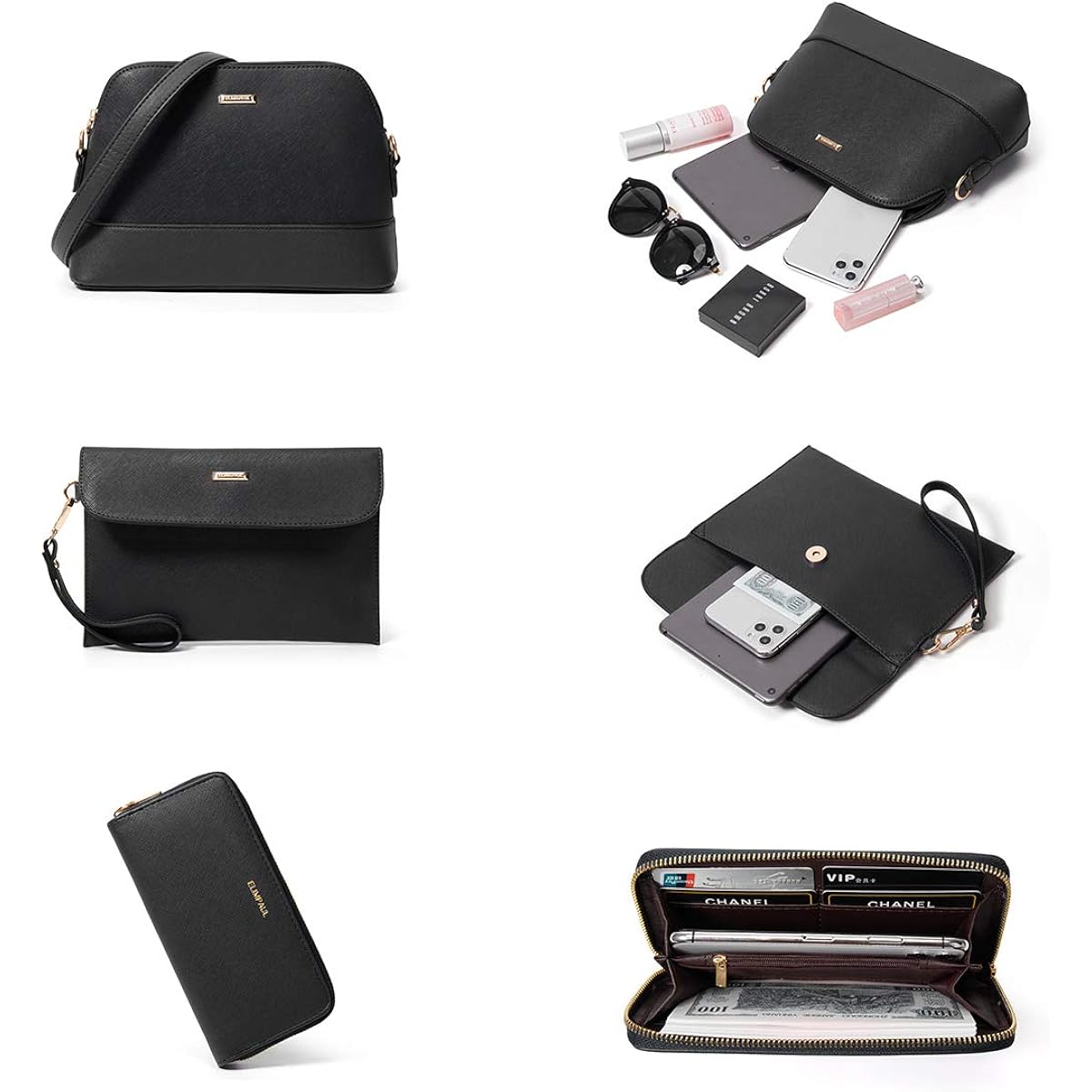 Women Fashion Handbags Wallet Tote Bag Shoulder Bag Top Handle Satchel Purse Set 4Pcs