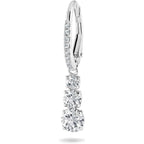 Swarovski Stilla Attract Trilogy Drop Pierced Earrings with White Crystals on a Rhodium Plated Setting with Hinged Closure