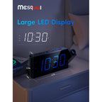 Digital Projection Alarm Clocks For Bedrooms - Large Led Display, 180° Rotatable Projector, 5-Level Dimmer,Usb Charger,Battery Backup,Loud Dual Alarms For Kids Elderly,Heavy Sleepers,Snooze,12/24H,Dst