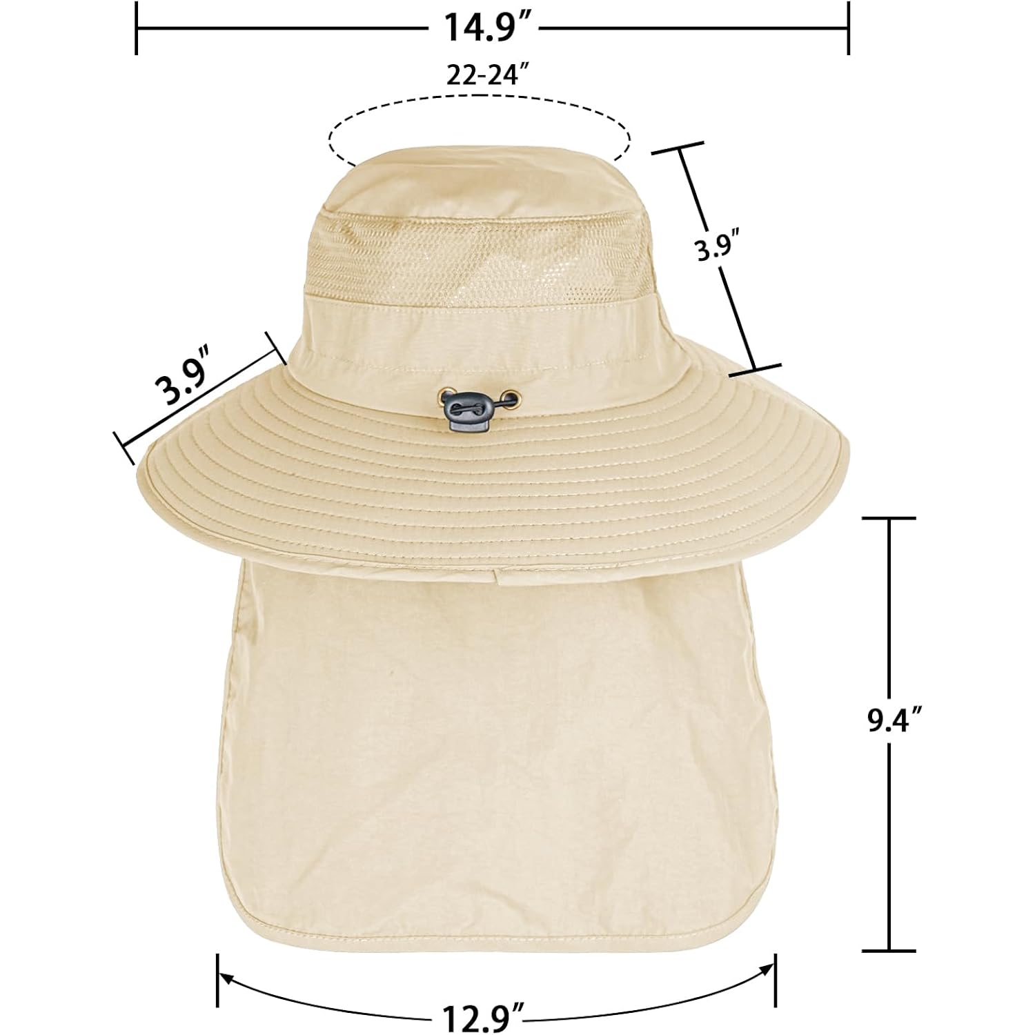 Sun Hats for Men Women Fishing Hat UPF 50+ Breathable Wide Brim Bucket Hats Summer UV Protection Safari Hat with Neck Flap