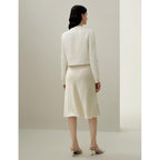 Lilysilk Silk Linen Mara Jacket For Women Long Sleeve Cropped Button Front Coat Soft Breathable Outerwear