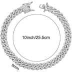 Cuban Link Anklets for Women Plus Size Large Ankle Bracelets Gold Silver Rhinestone Diamond Bling Anklets Women 9 10 inch